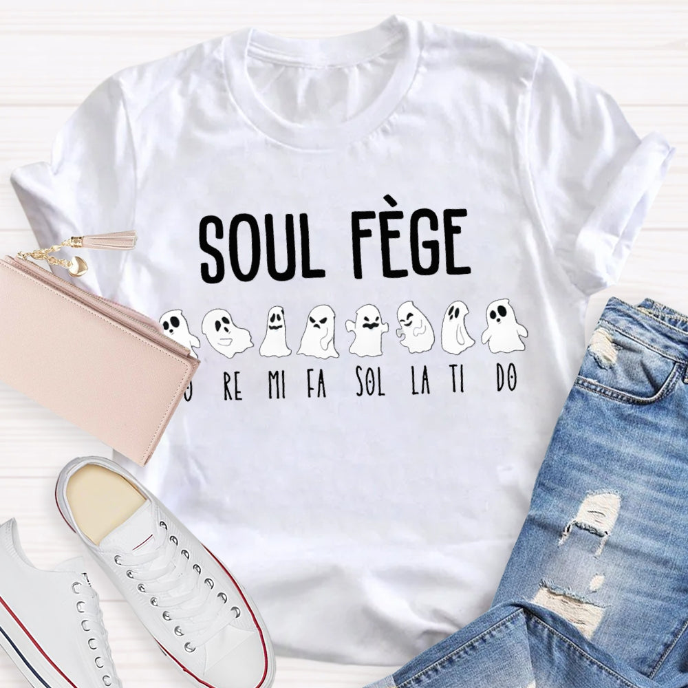 Soul Fege A Group Of Cute Little Ghosts Music Teacher Funny Halloween T-shirt