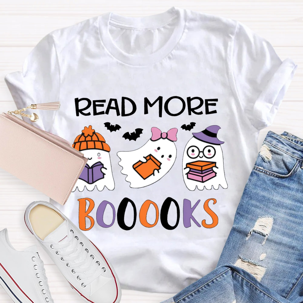 Read More Books Three Little Ghosts Reading Books Halloween T-shirt