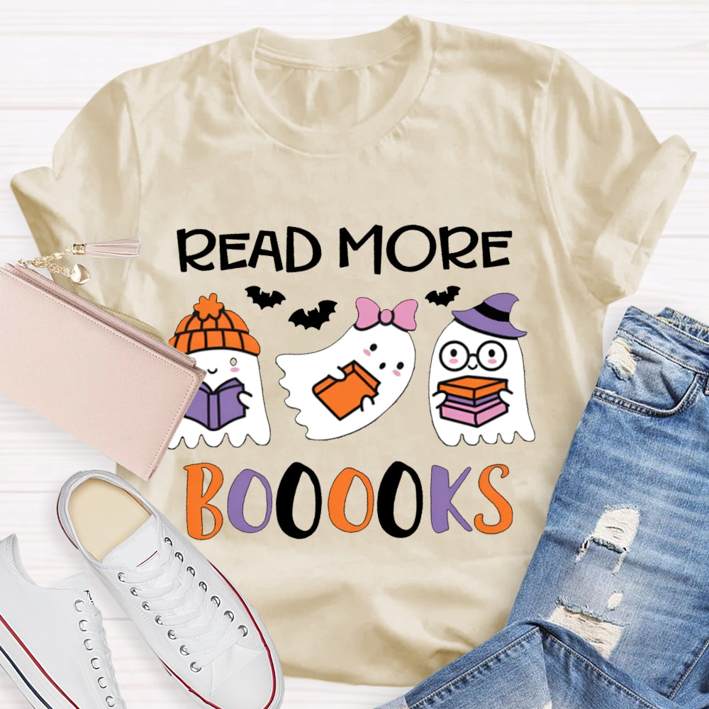 Read More Books Three Little Ghosts Reading Books Halloween T-shirt