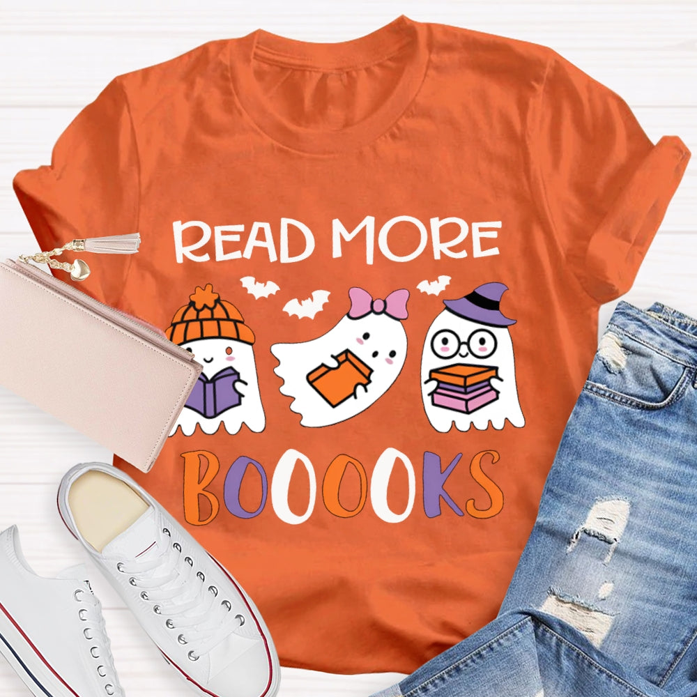 Read More Books Three Little Ghosts Reading Books Halloween T-shirt