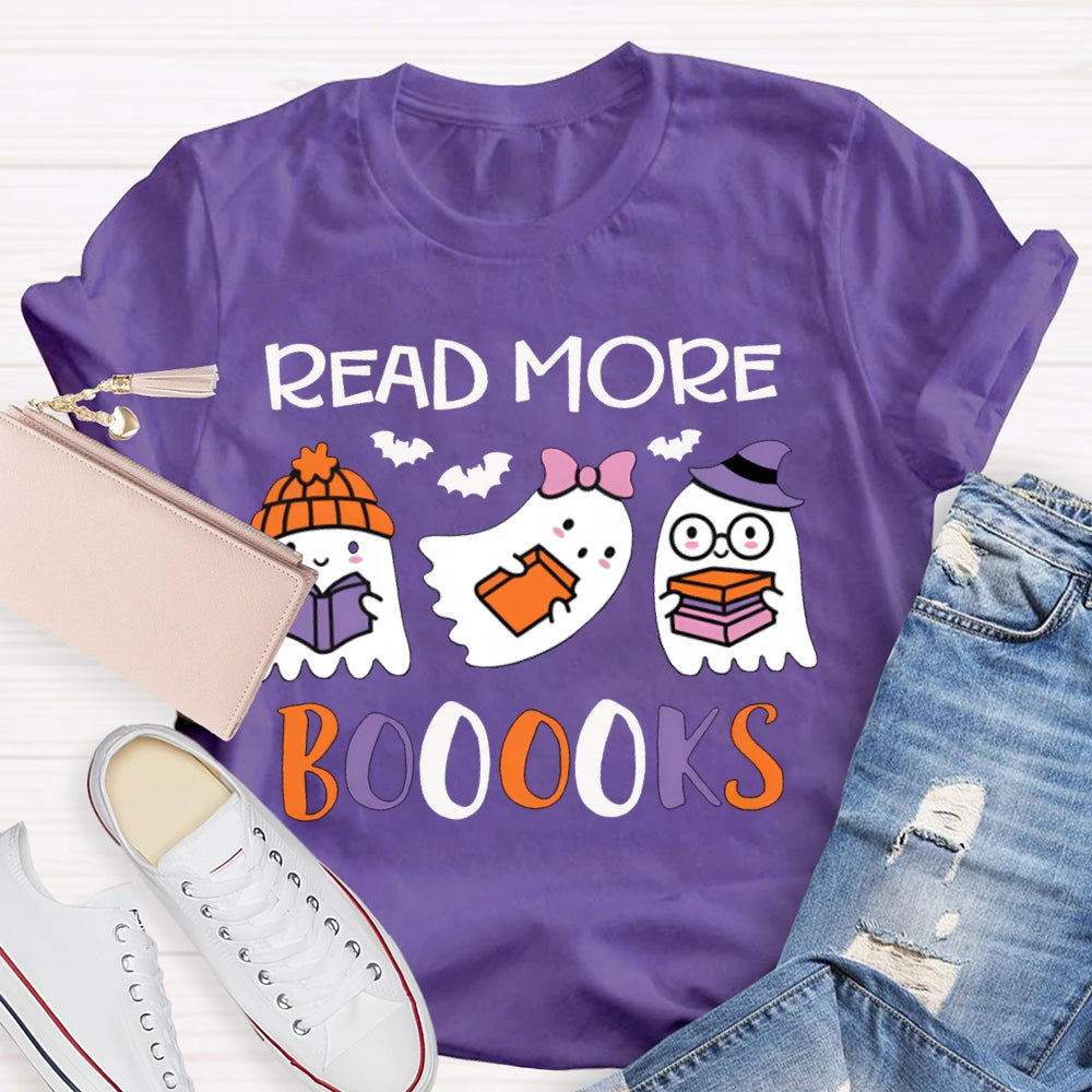 Read More Books Three Little Ghosts Reading Books Halloween T-shirt