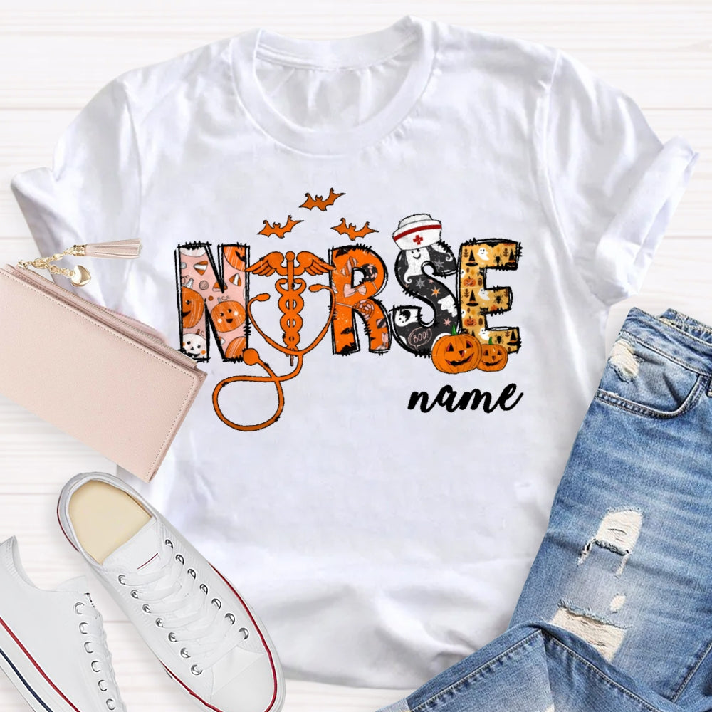 Personalized Name Nurse Halloween T-shirt