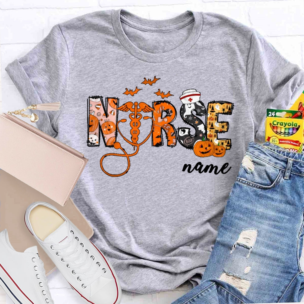 Personalized Name Nurse Halloween T-shirt