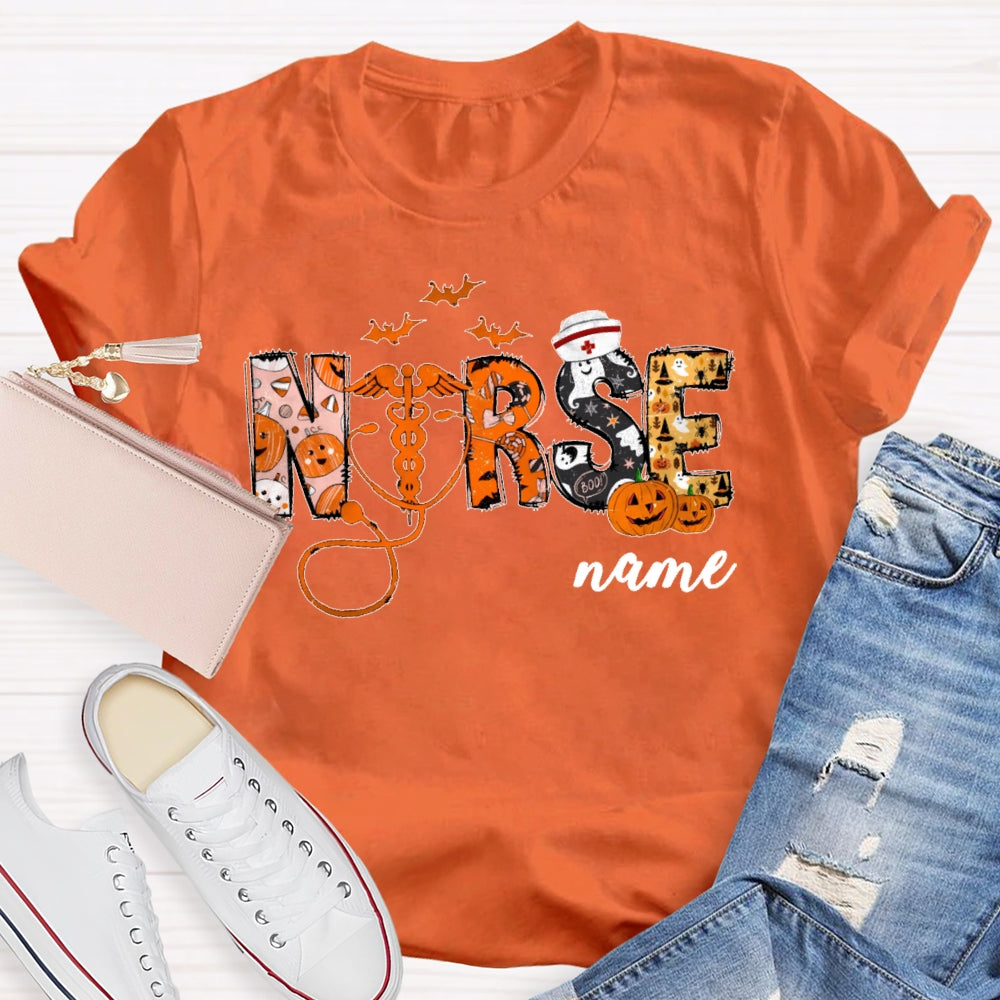 Personalized Name Nurse Halloween T-shirt