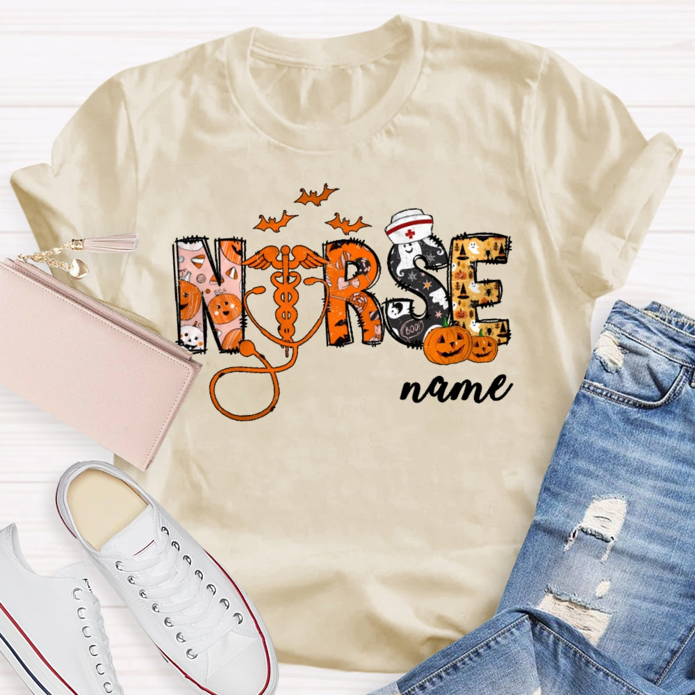 Personalized Name Nurse Halloween T-shirt