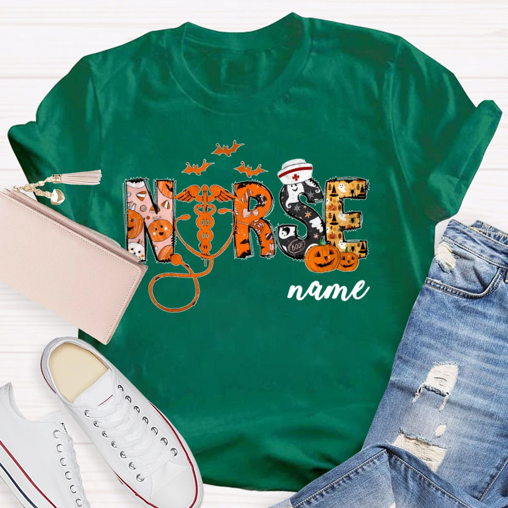 Personalized Name Nurse Halloween T-shirt