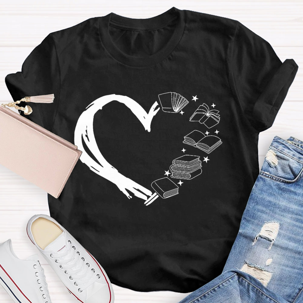 Reading Love Funny Pattern T-shirt