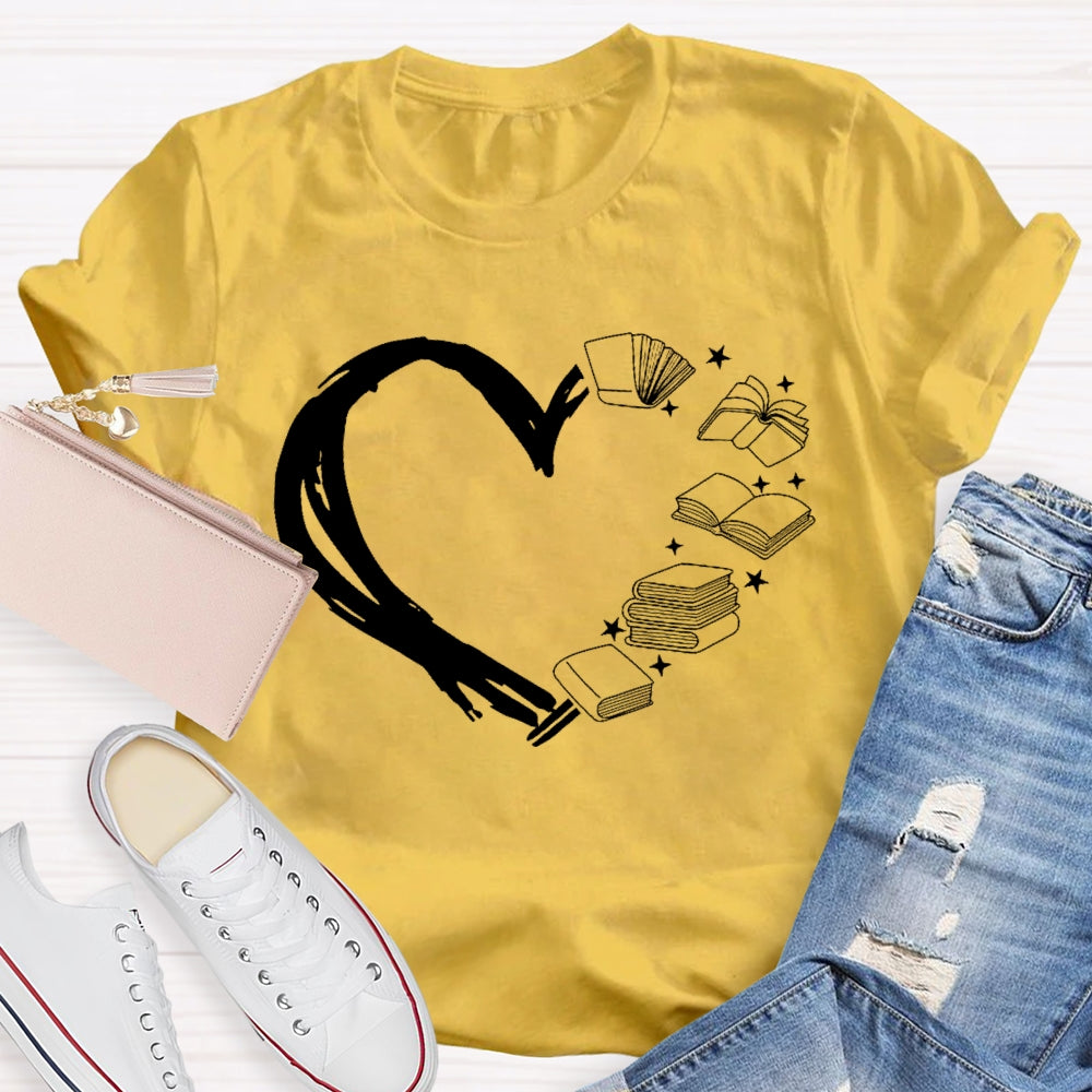 Reading Love Funny Pattern T-shirt