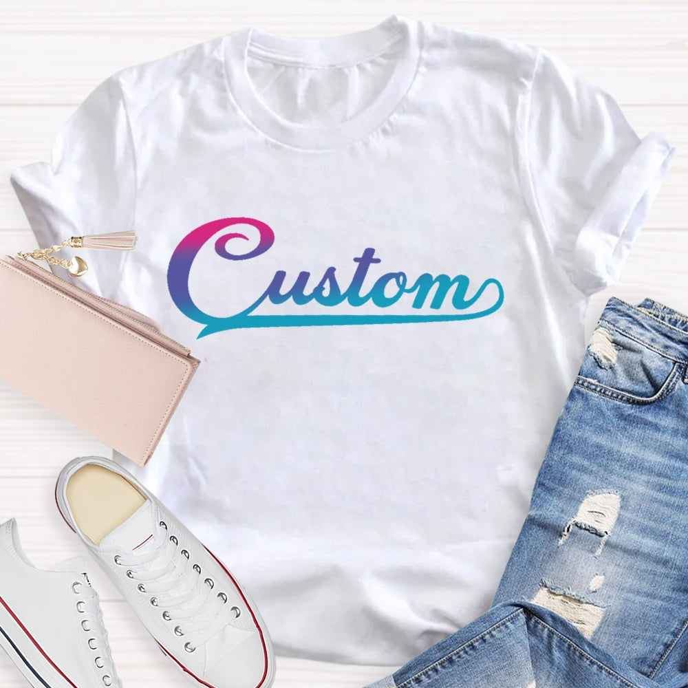 Personalized  Custom Gradient Letters T-shirt