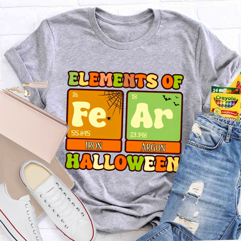 Elements Of Fear Iron Argon Science Teacher Halloween T-shirt