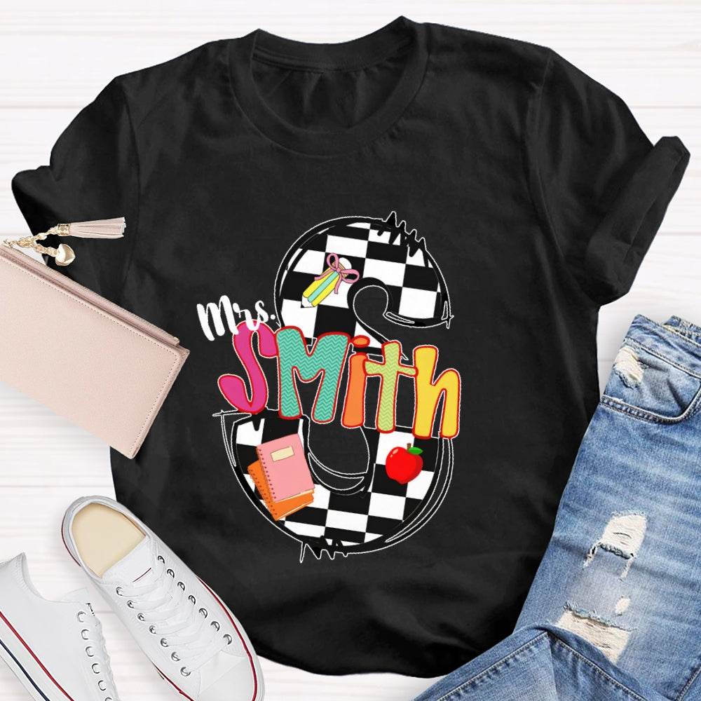 Personalized Name Back To School Teacher Student T-shirt