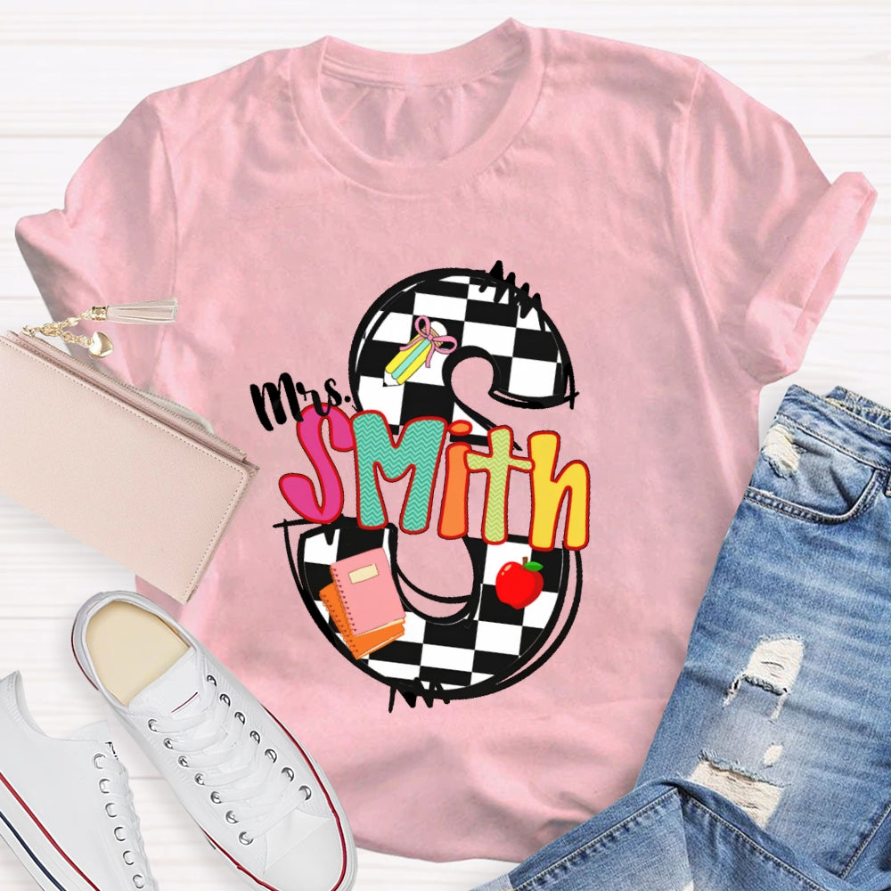 Personalized Name Back To School Teacher Student T-shirt