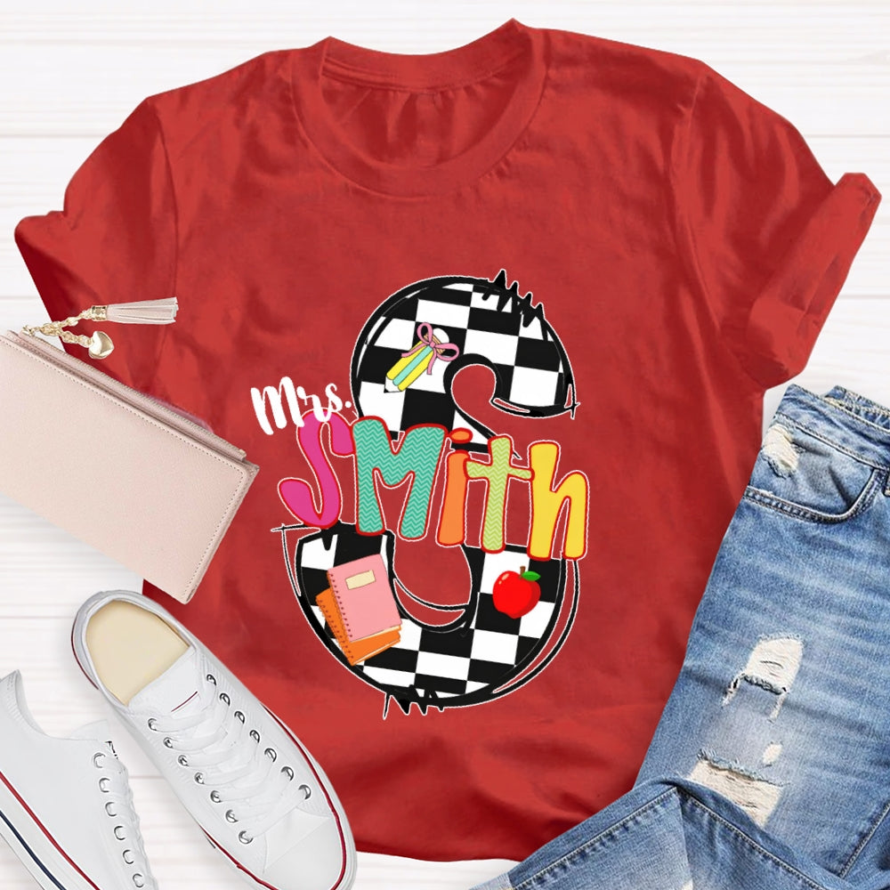 Personalized Name Back To School Teacher Student T-shirt