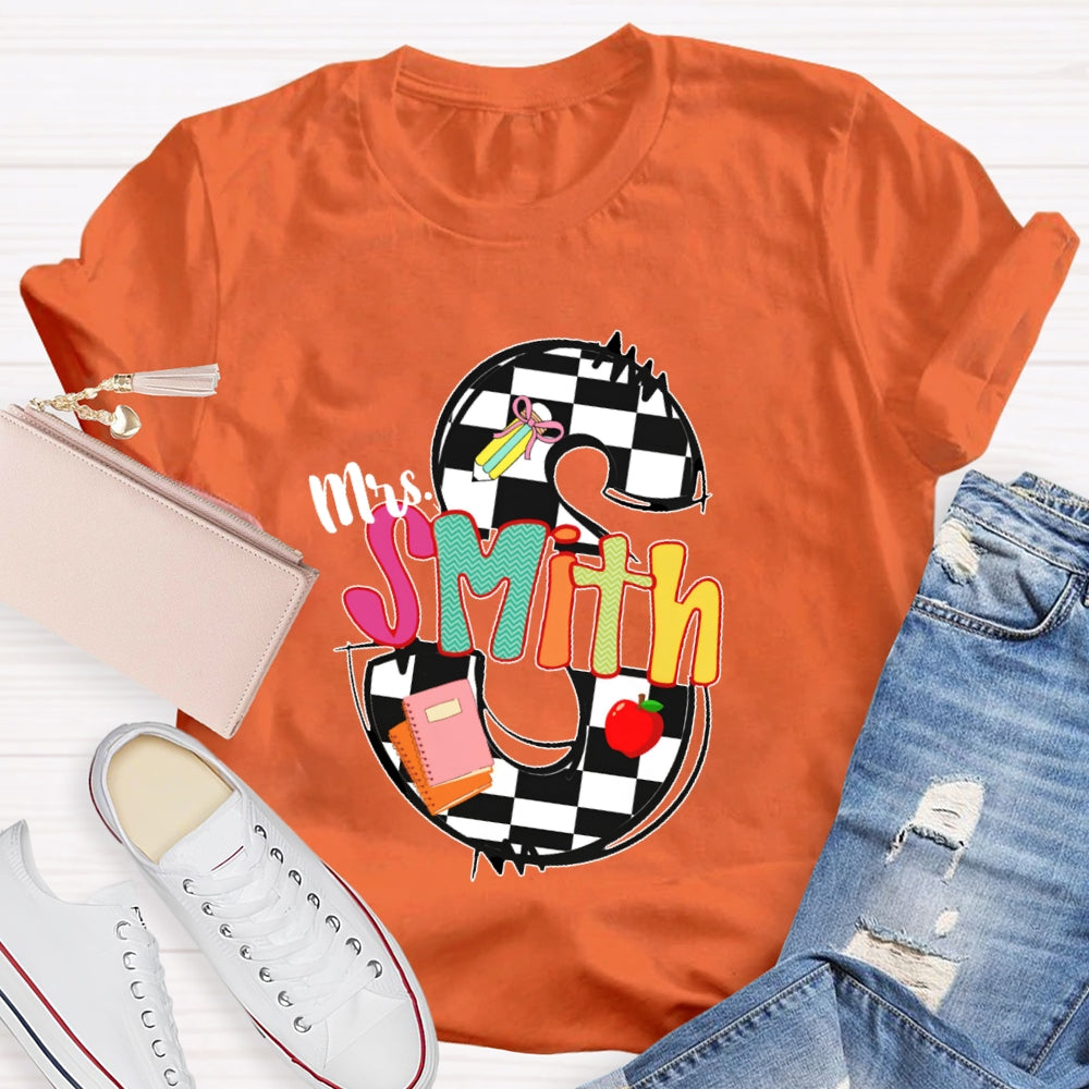 Personalized Name Back To School Teacher Student T-shirt