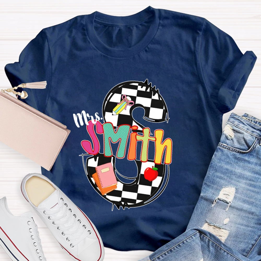 Personalized Name Back To School Teacher Student T-shirt