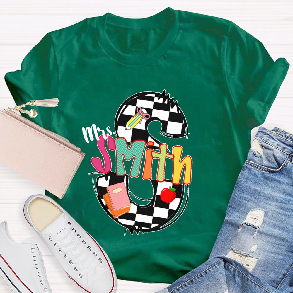 Personalized Name Back To School Teacher Student T-shirt
