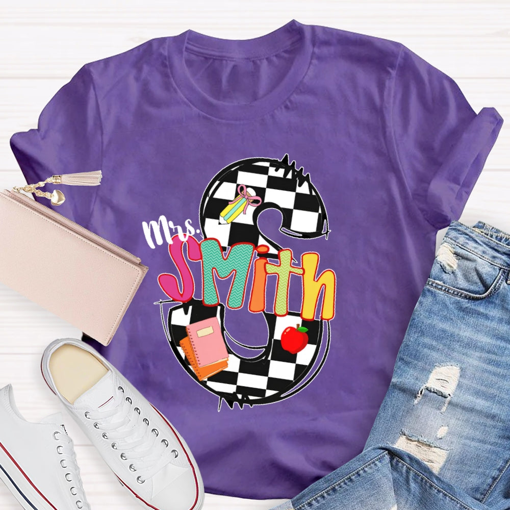Personalized Name Back To School Teacher Student T-shirt