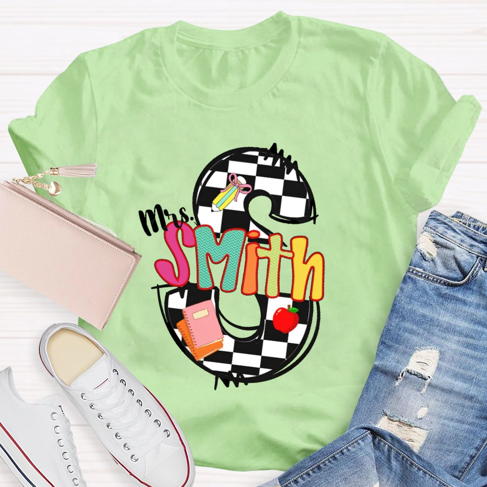 Personalized Name Back To School Teacher Student T-shirt