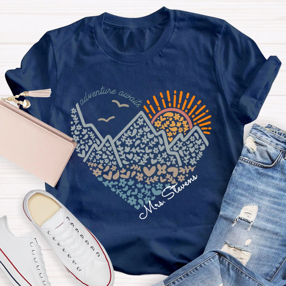 Personalized Name Adventure Awaits T-shirt