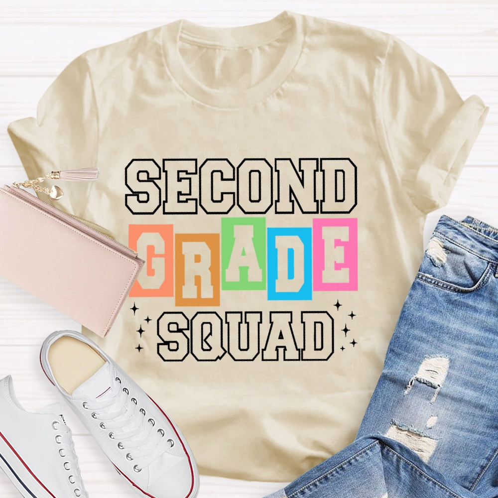 Personalized Grade 2nd Grade Squad Shirt Teacher T-shirt