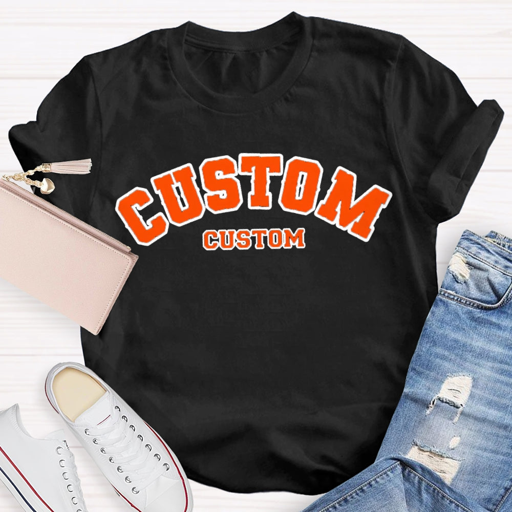 Personalized Custom Orange Letters T-shirt