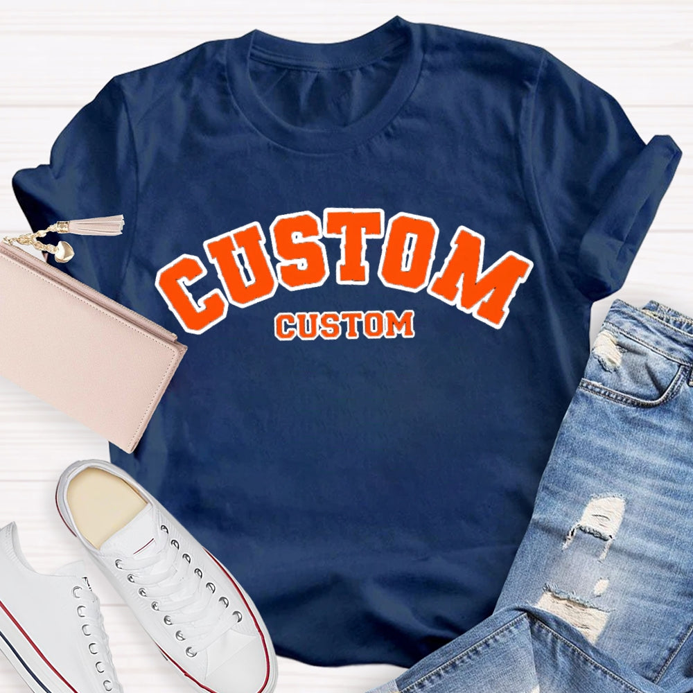 Personalized Custom Orange Letters T-shirt