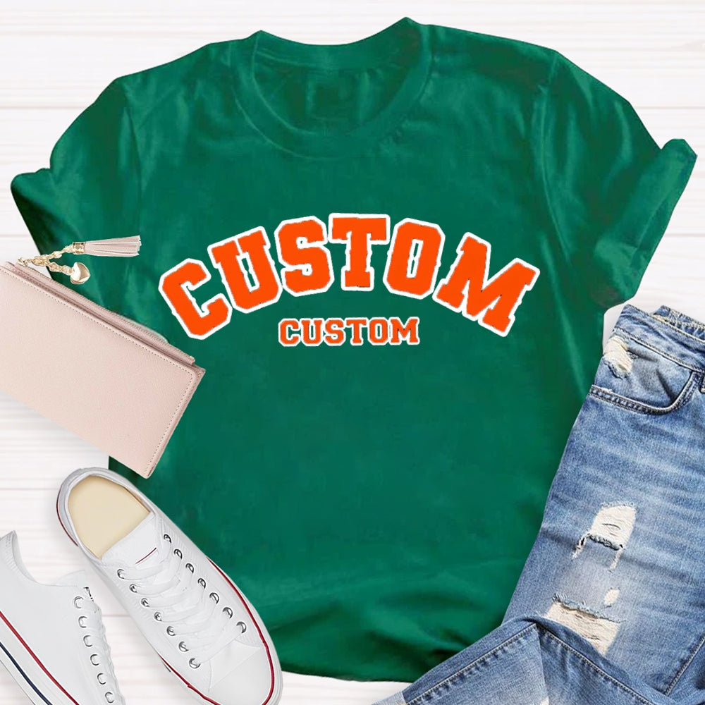 Personalized Custom Orange Letters T-shirt