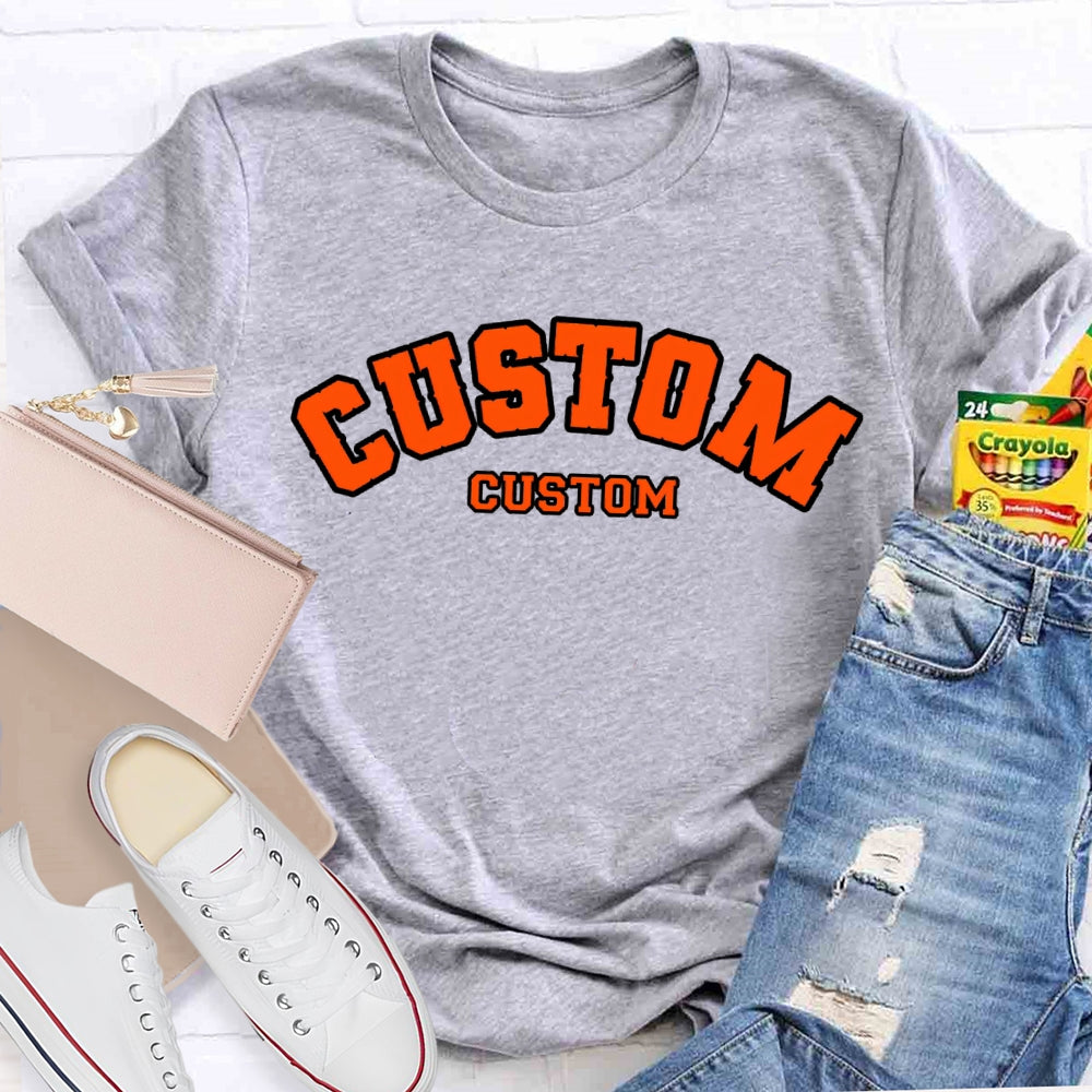 Personalized Custom Orange Letters T-shirt