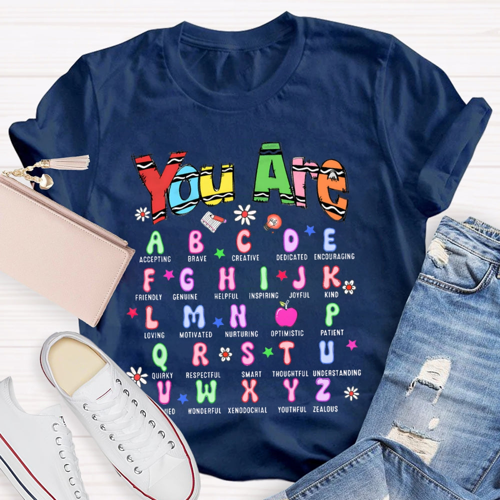 You Are Accepting Brave Creative Dedicated Encouraging English Teacher T-shirt
