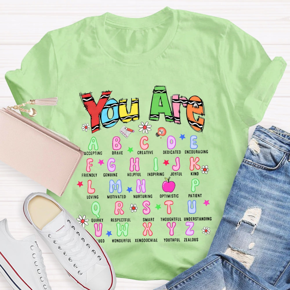 You Are Accepting Brave Creative Dedicated Encouraging English Teacher T-shirt