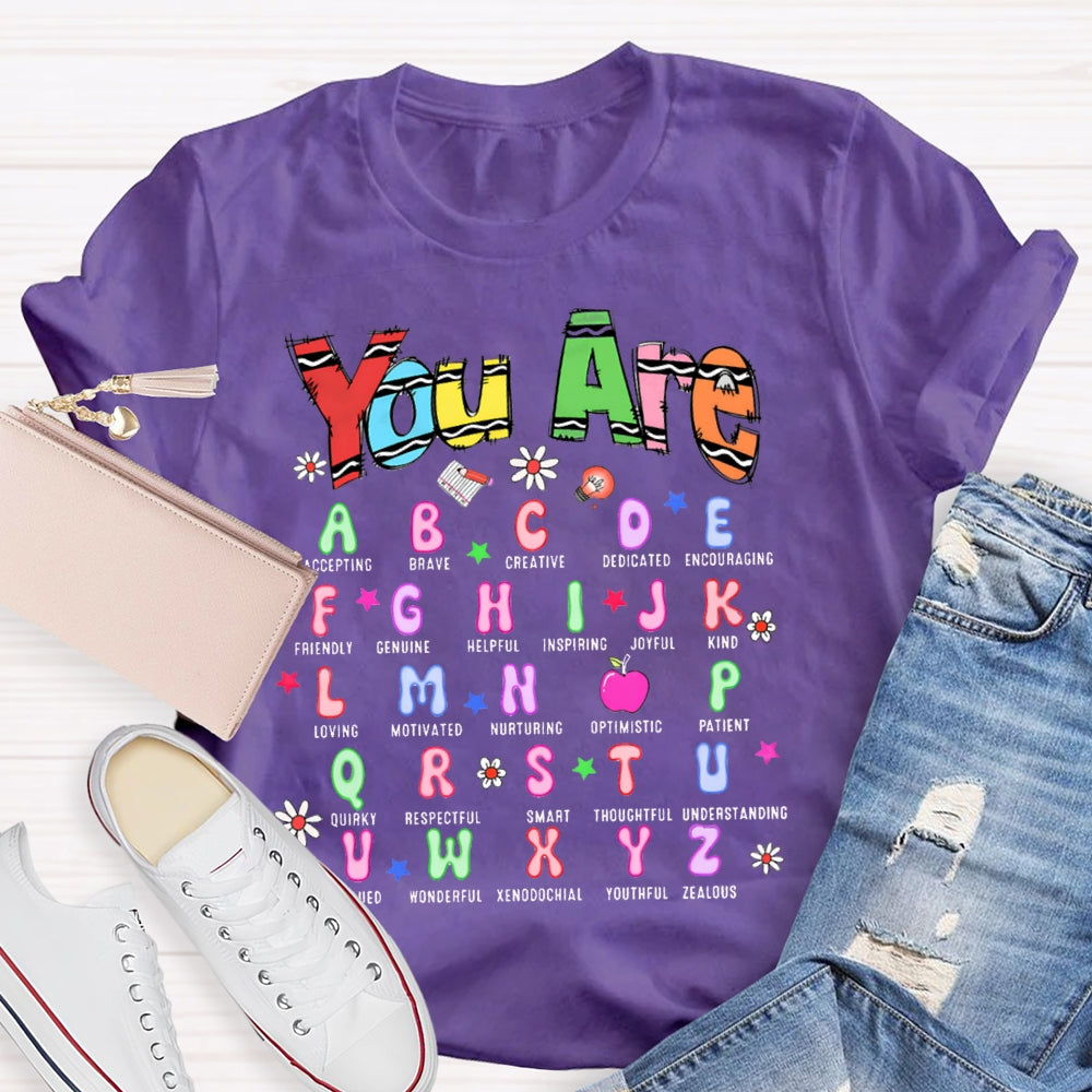 You Are Accepting Brave Creative Dedicated Encouraging English Teacher T-shirt