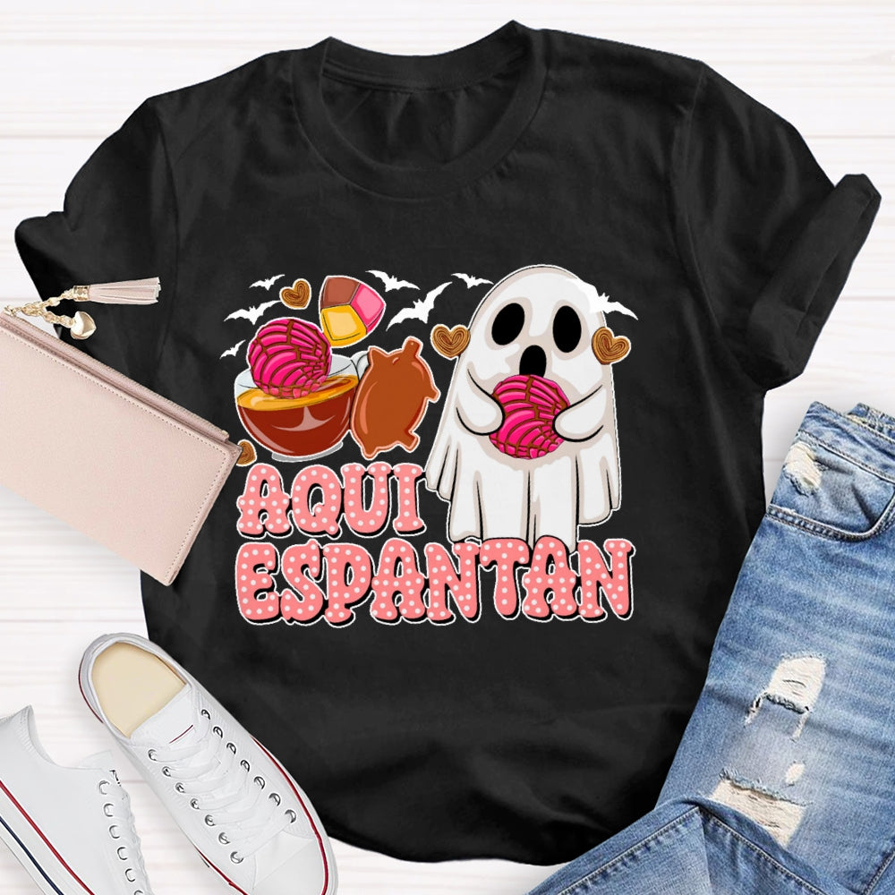 Aqui Espantan Funny Spanish Halloween T-shirt