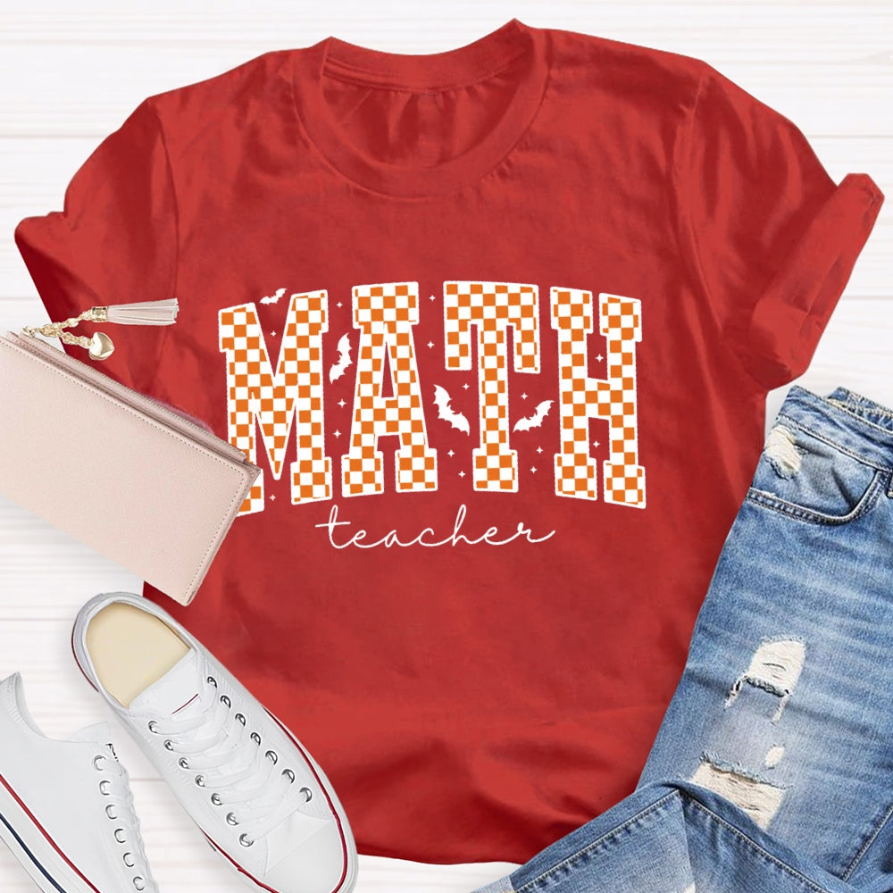 Math Teacher Halloween Funny Letters T-shirt
