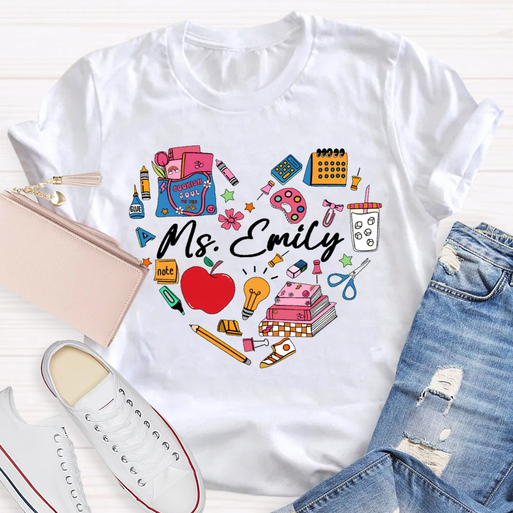 Personalized Name Stationery Love T-shirt