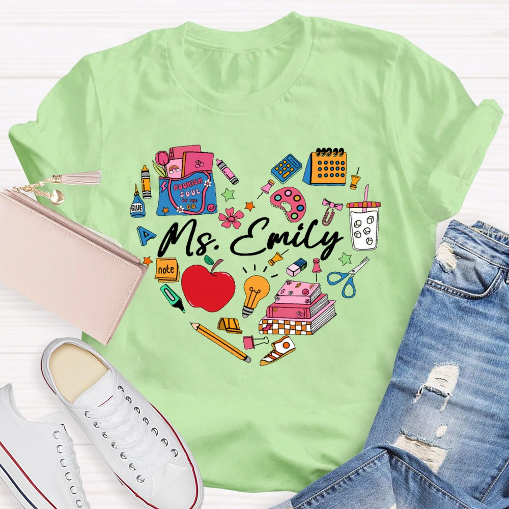 Personalized Name Stationery Love T-shirt