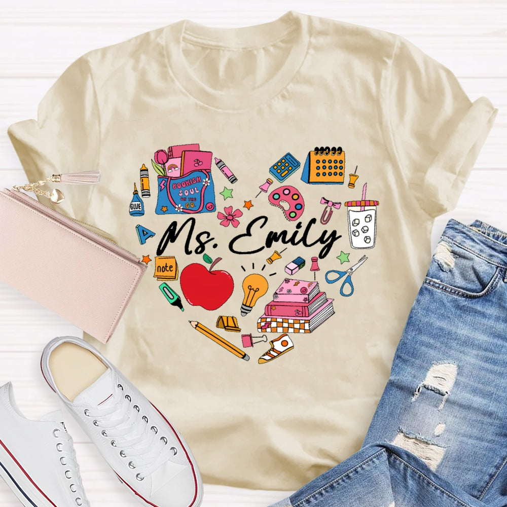 Personalized Name Stationery Love T-shirt