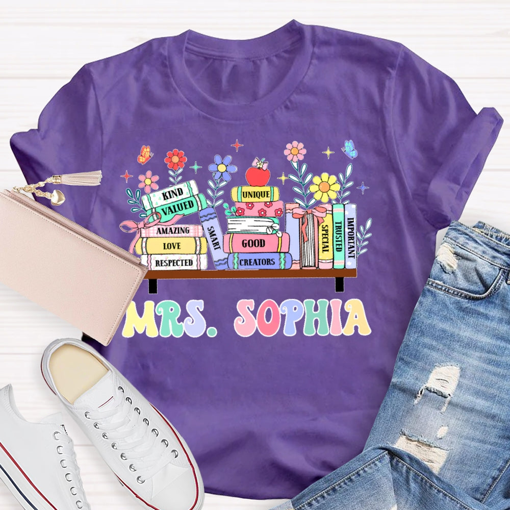 Personalized Name You Are Kind Flowers Funny T-shirt