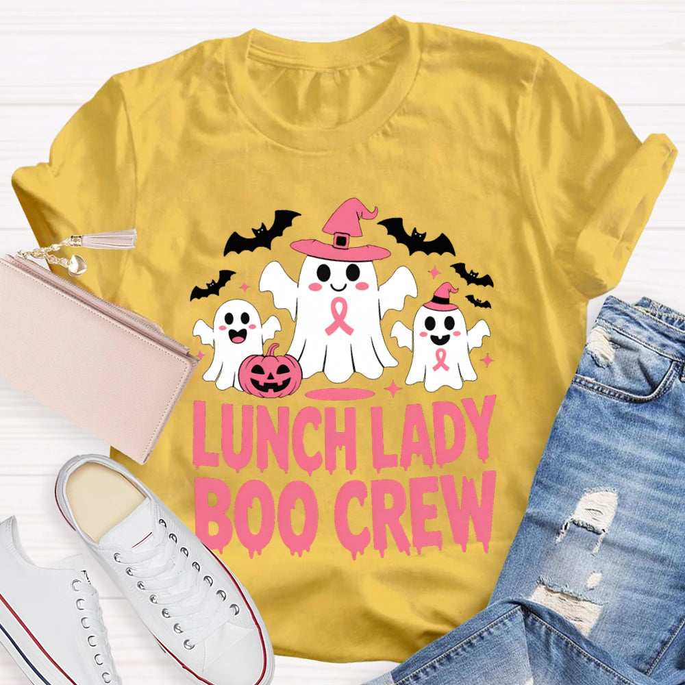 Lunch Lady Boo Crew Cute Ghosts And Bats Funny Halloween T-shirt