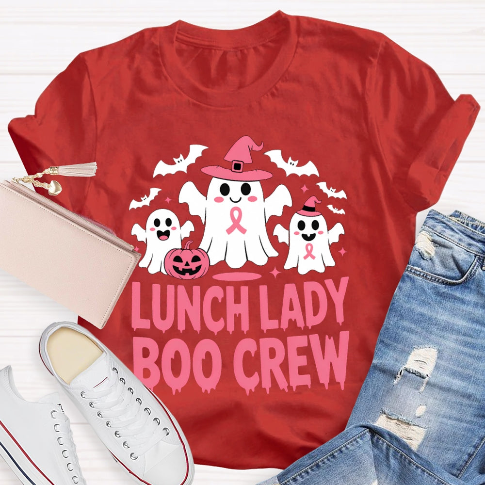 Lunch Lady Boo Crew Cute Ghosts And Bats Funny Halloween T-shirt