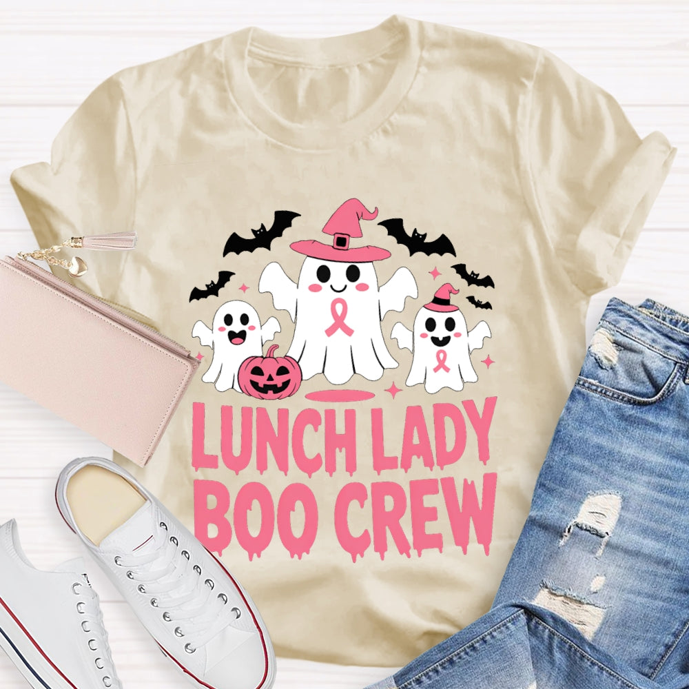 Lunch Lady Boo Crew Cute Ghosts And Bats Funny Halloween T-shirt