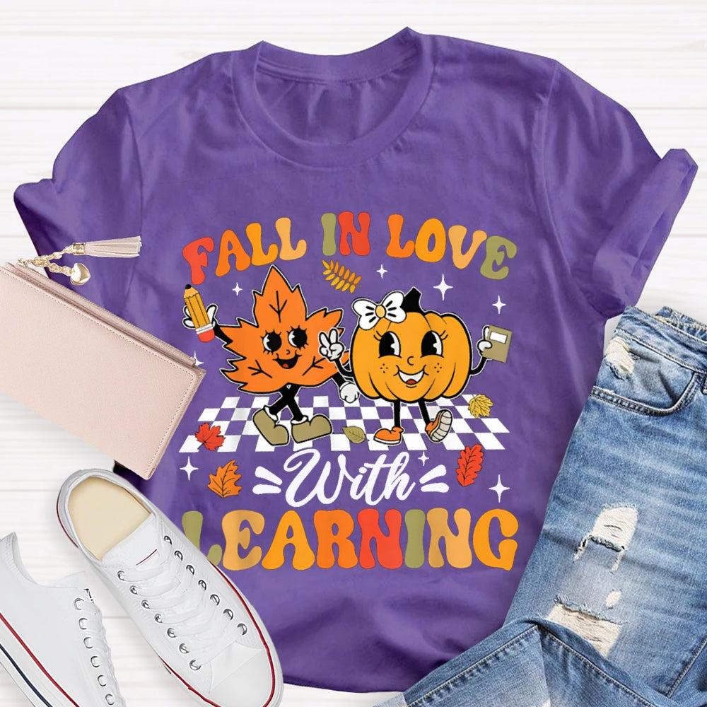 Fall In Love With Learning Maple Leaves And Pumpkins Halloween T-shirt