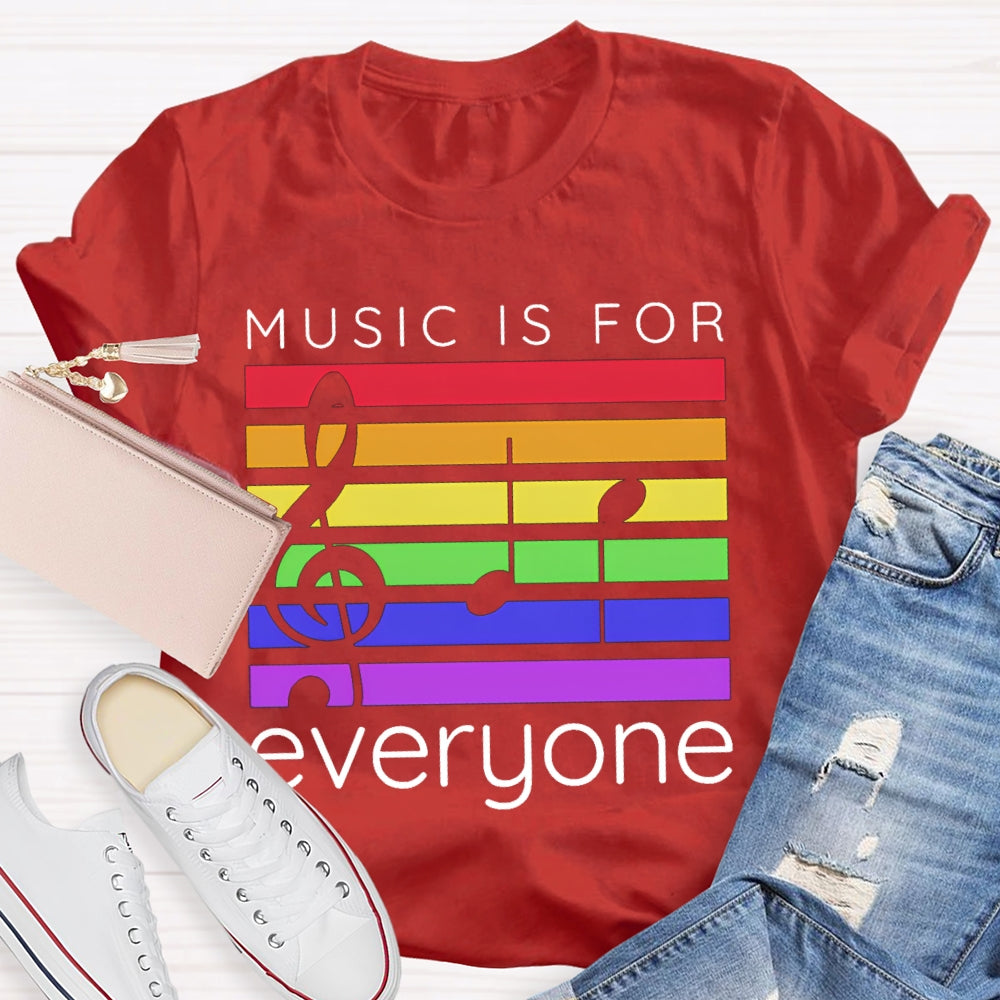 Music Is For Everyone Colored Lines T-shirt
