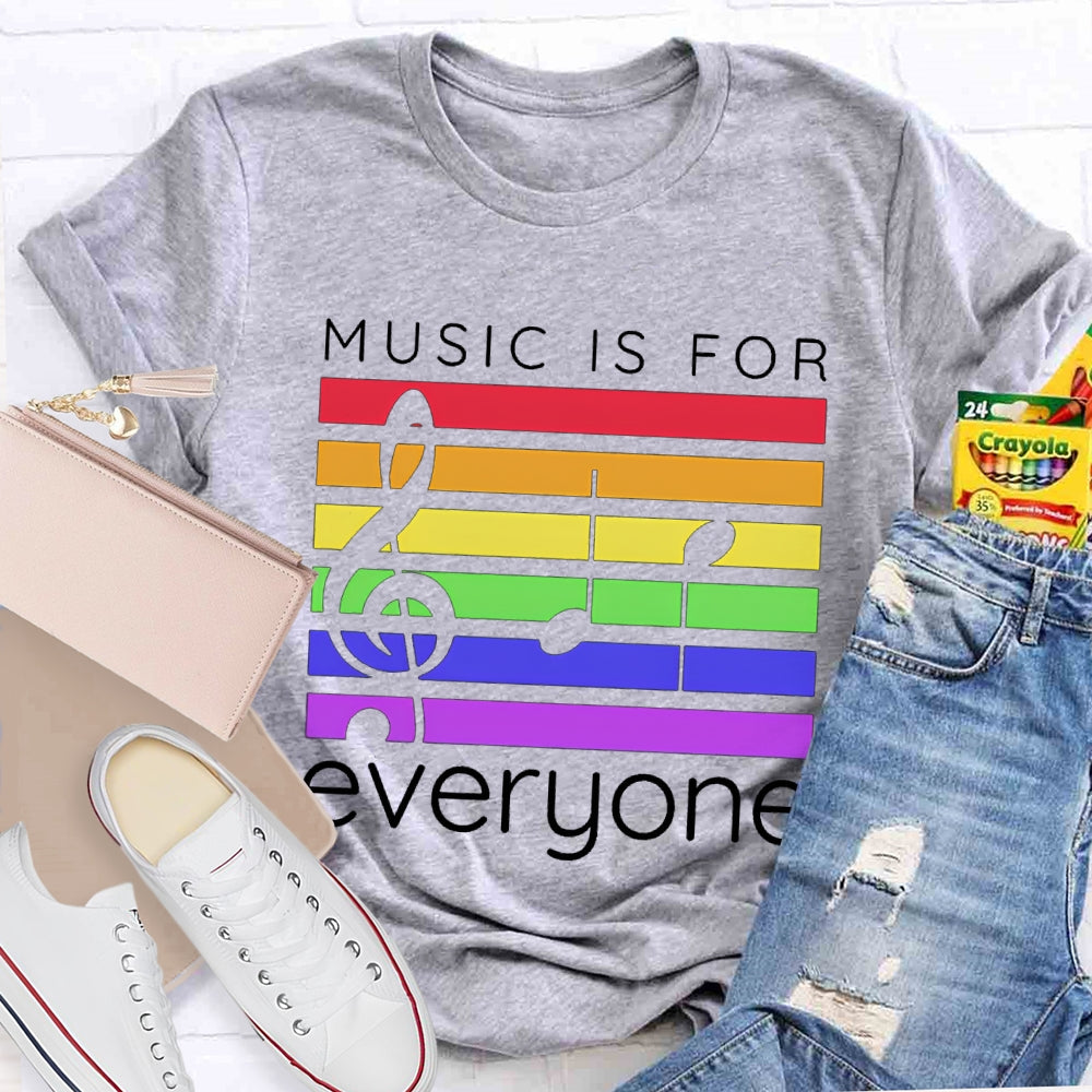 Music Is For Everyone Colored Lines T-shirt