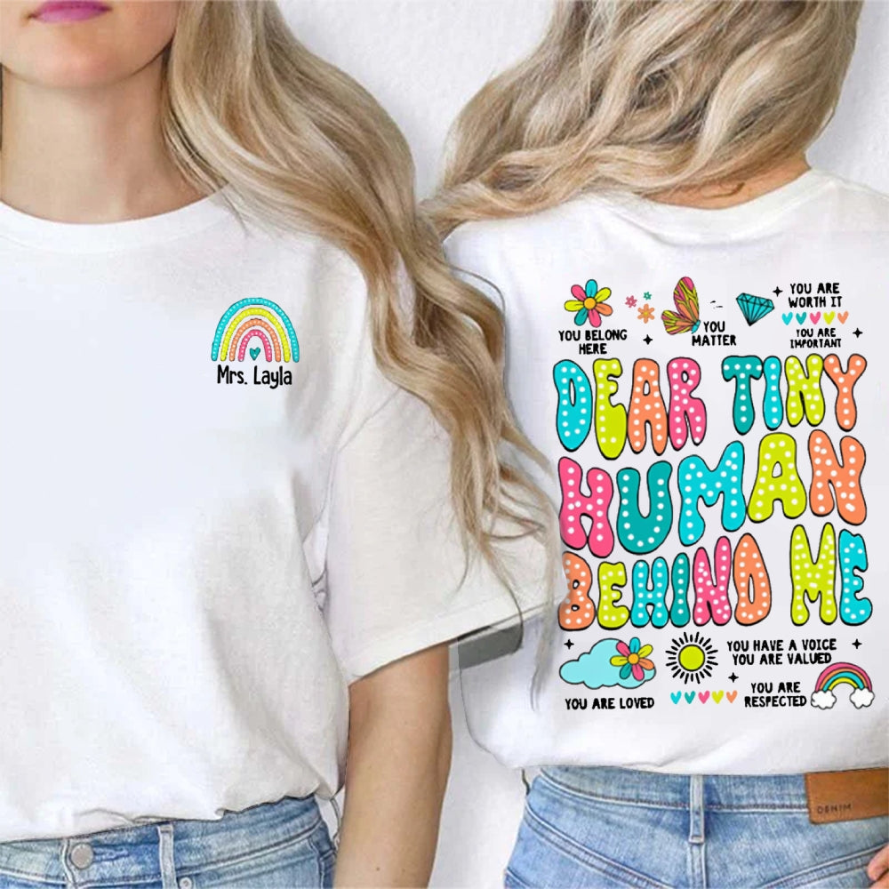 Personalized Teacher Name Butterfly Double-sided printing T-Shirt