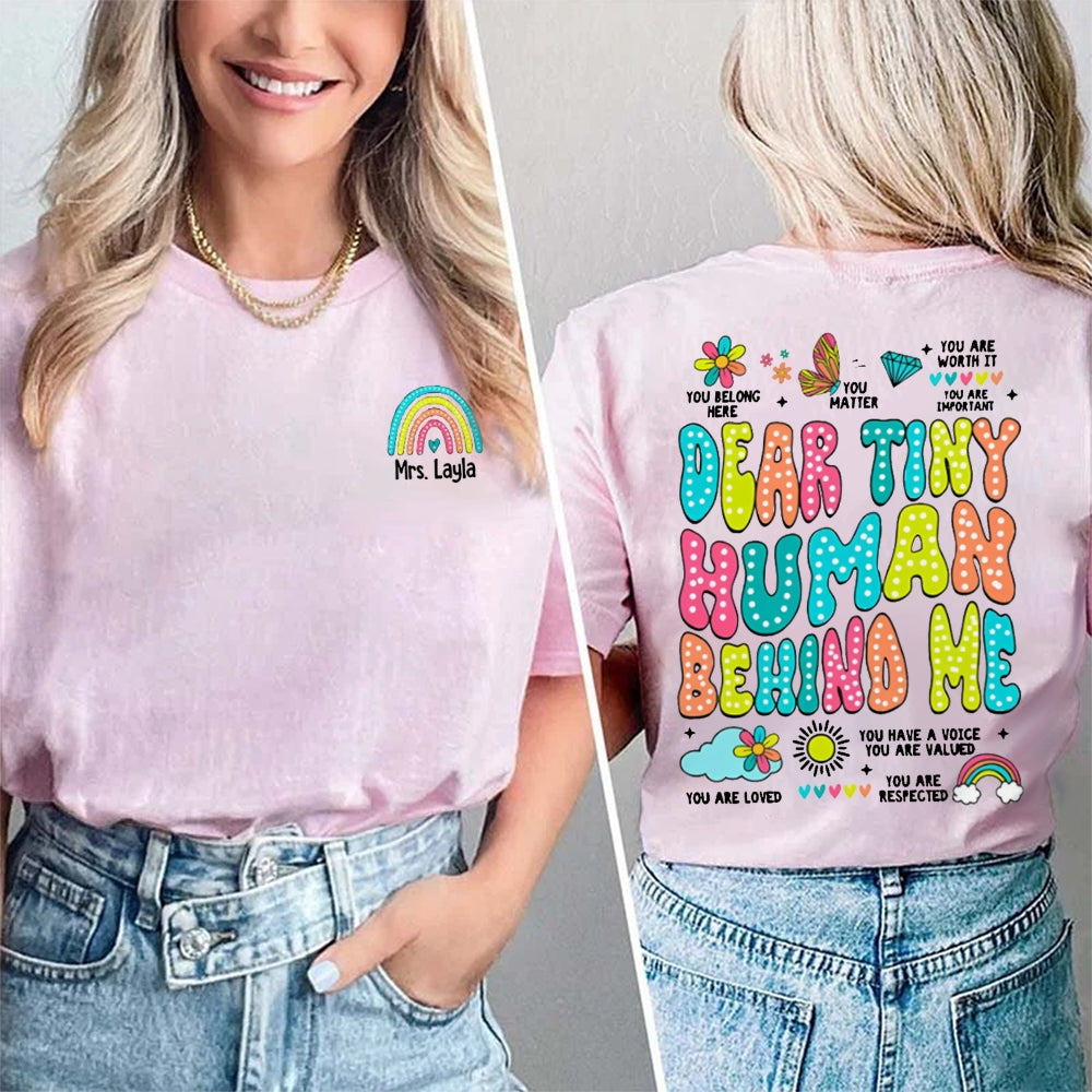 Personalized Teacher Name Butterfly Double-sided printing T-Shirt