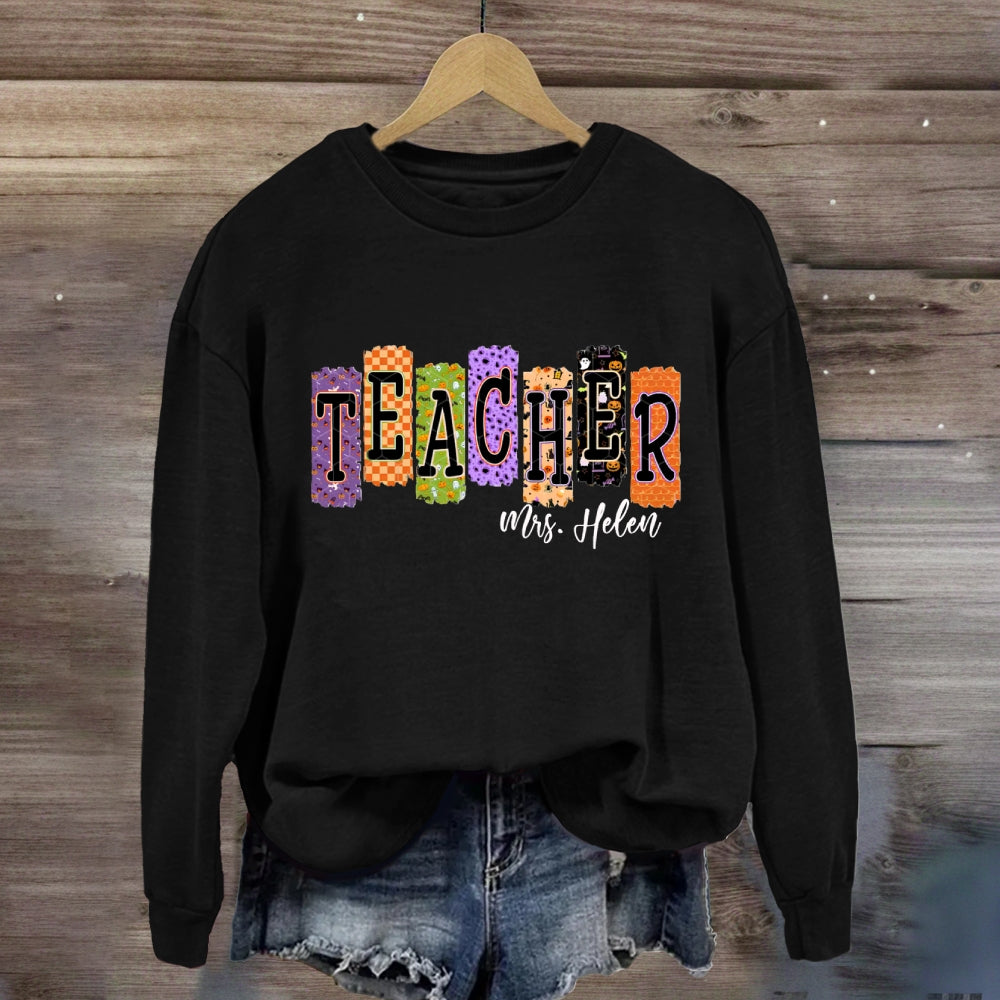 Personalized Name Halloween Vibes Sweatshirt