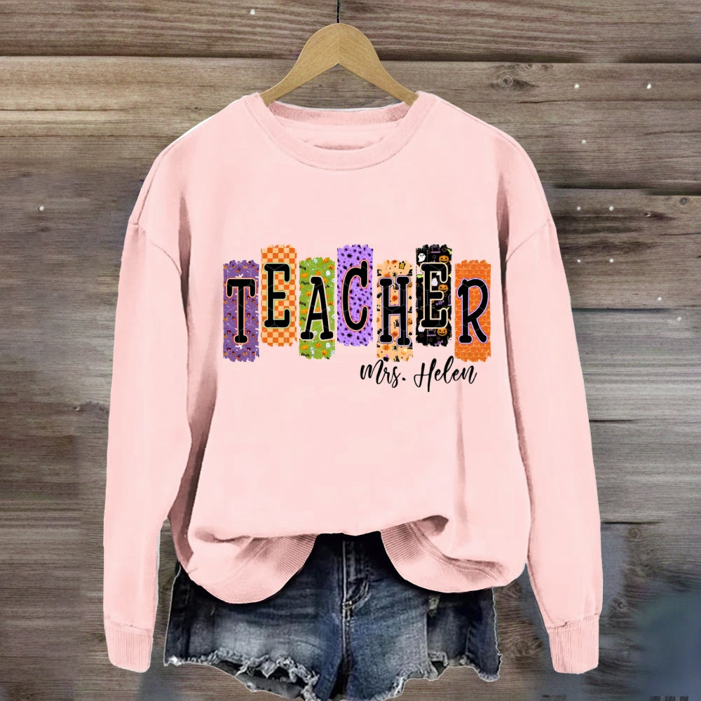 Personalized Name Halloween Vibes Sweatshirt