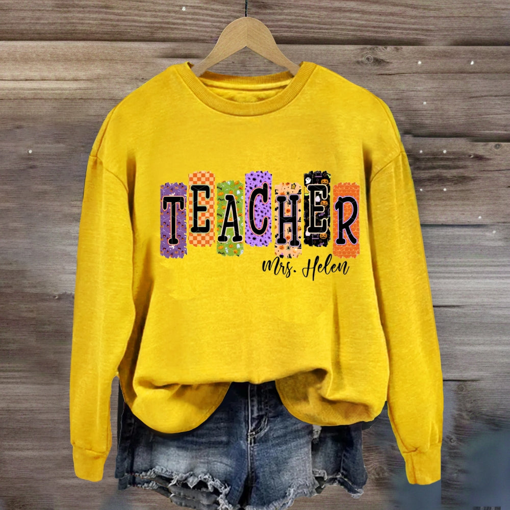 Personalized Name Halloween Vibes Sweatshirt