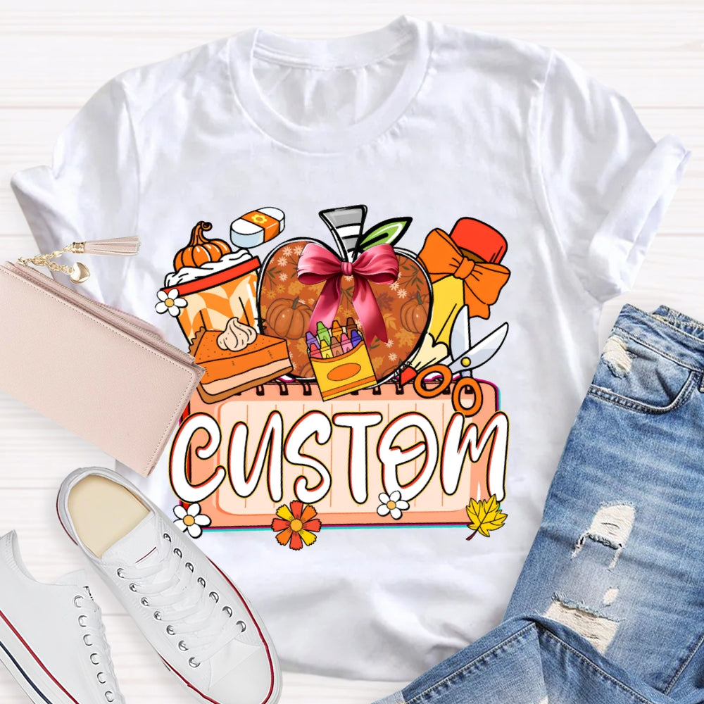 Personalized Custom Apples and Crayons T-shirt