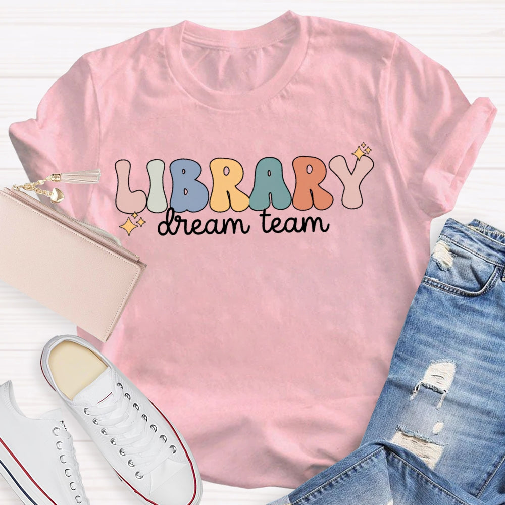 Library Dream Team Color Fonts T-shirt